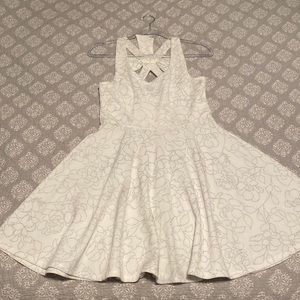 Francesca’s Medium White with Silver detail short dress